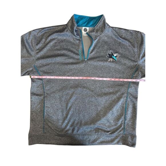 NHL San Jose Sharks Hockey Gray 1/4 Zip Pullover Sweatshirt | Size 2XL - Picture 4 of 8